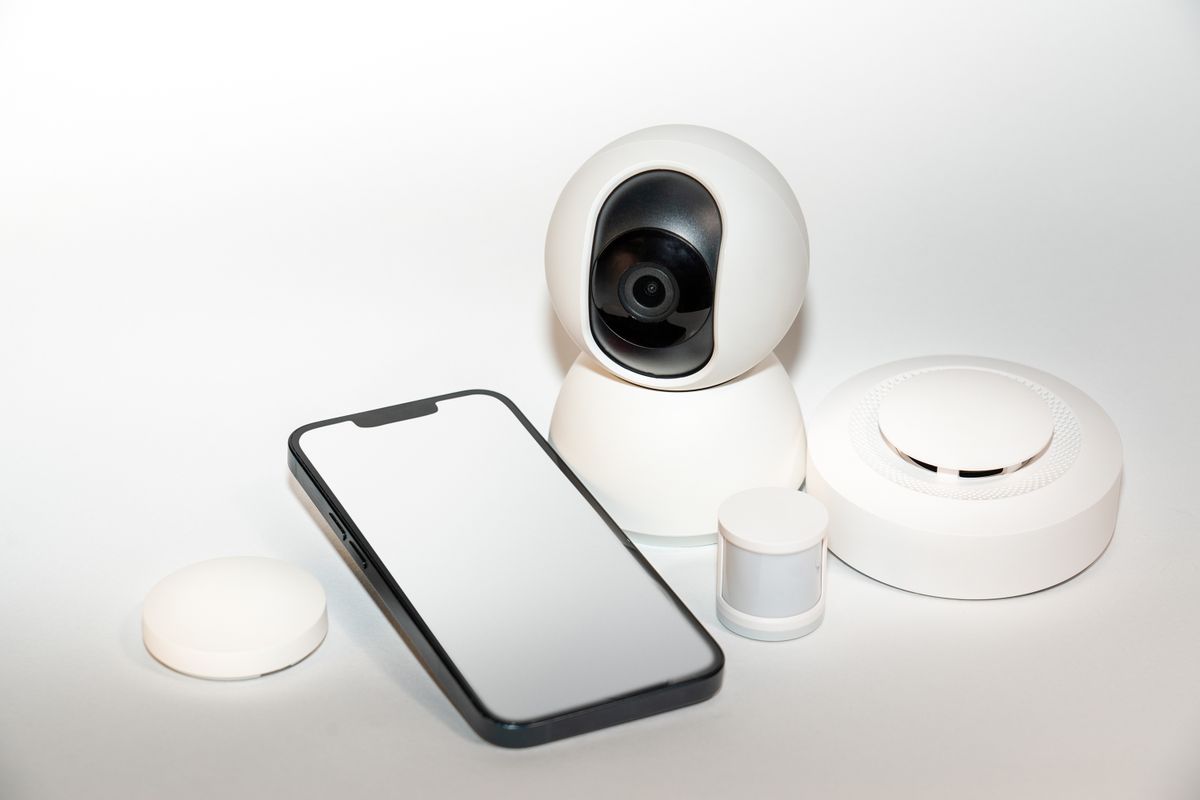Slimme beveiligingsset met camera, sensoren en smartphone-app
